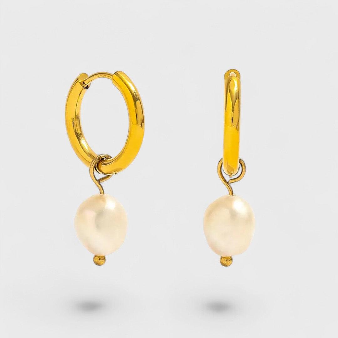 Pendientes aro y perla STELLA - SISARU.