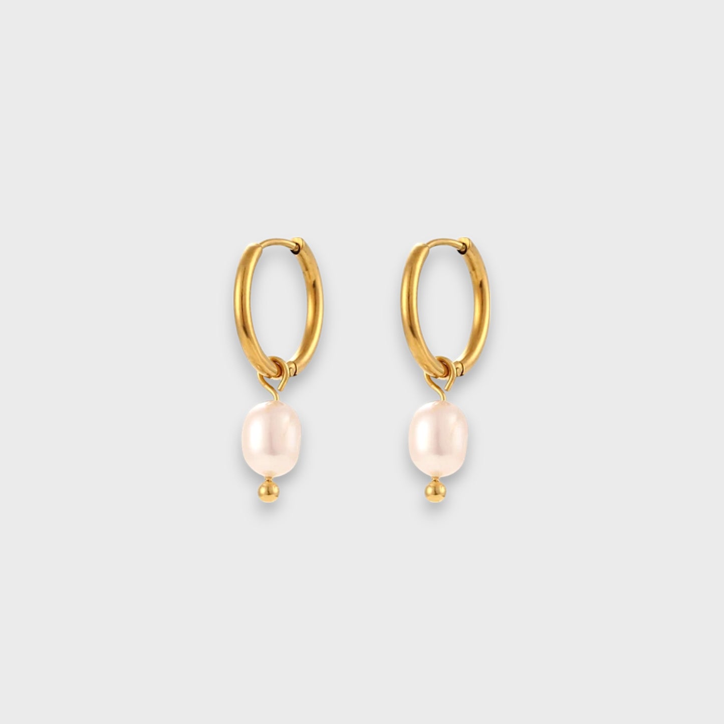 STELLA pearl and hoop earrings