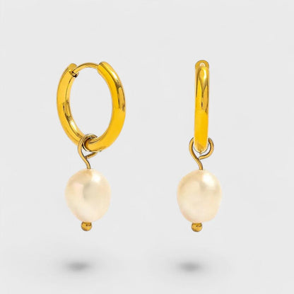 Pendientes aro y perla STELLA - SISARU.