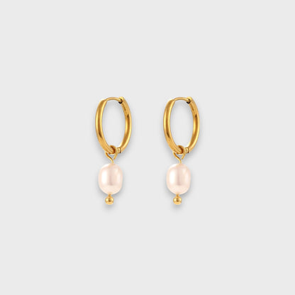 STELLA pearl and hoop earrings