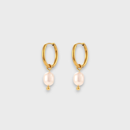 STELLA pearl and hoop earrings
