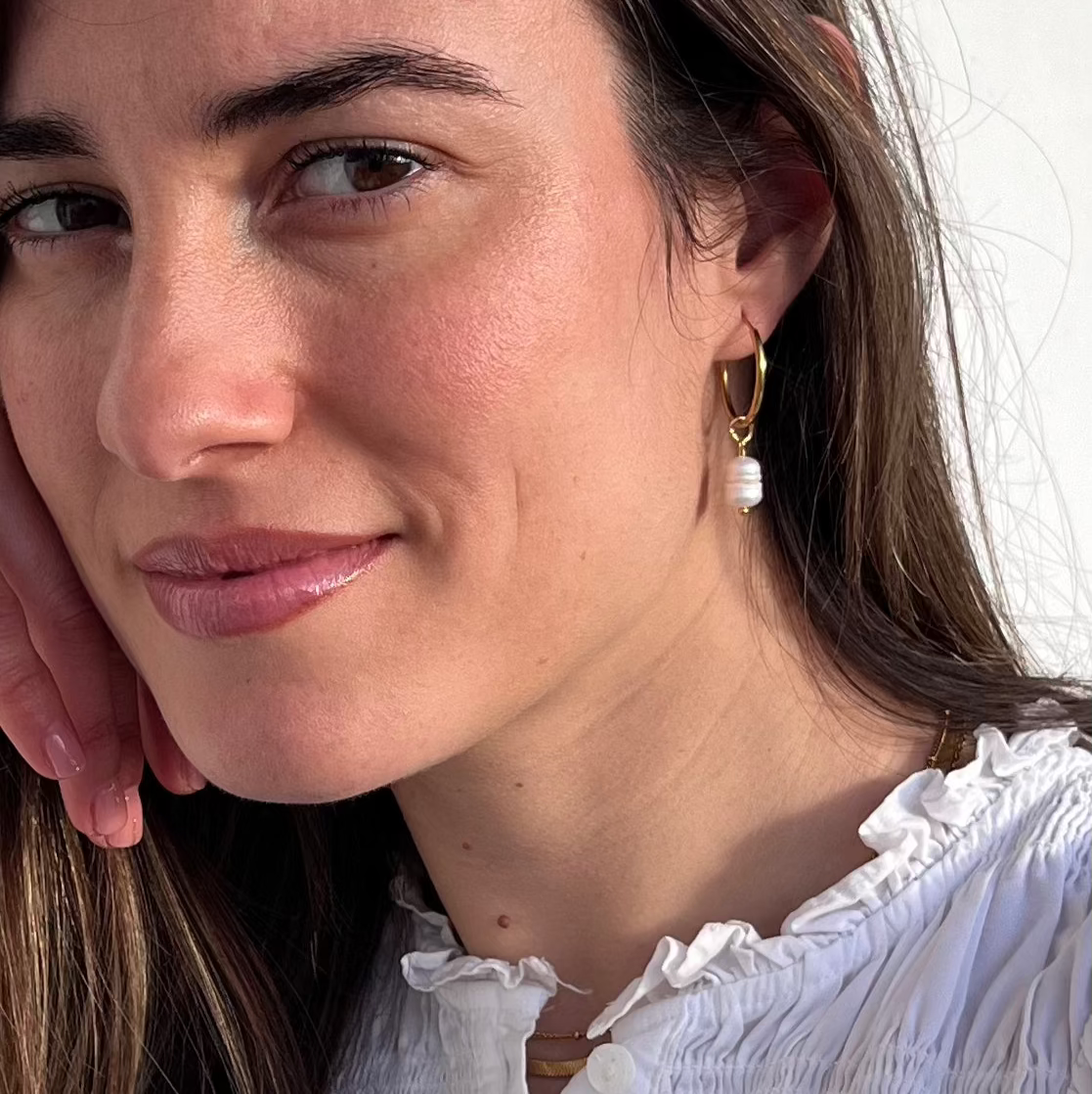 Pendientes aro y perla STELLA - SISARU.