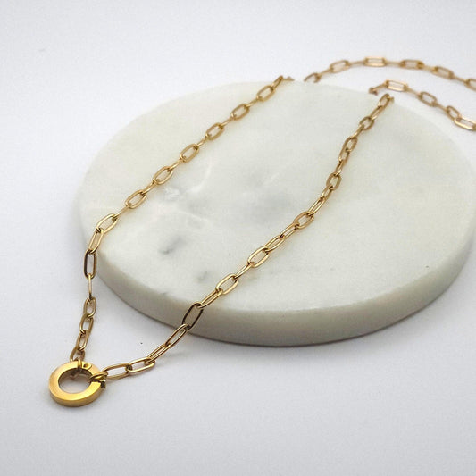 Cadena PAPERCLIP 01 con arito para charms - SISARU.