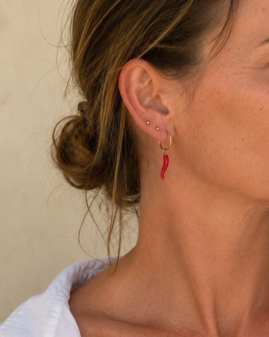 Aritos con charm chili