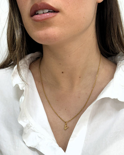 Cadena con charm LETRA INICIAL con CIRCONITAS