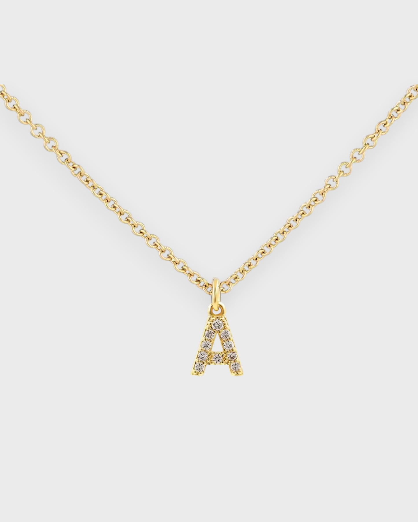 Cadena con charm LETRA INICIAL con CIRCONITAS