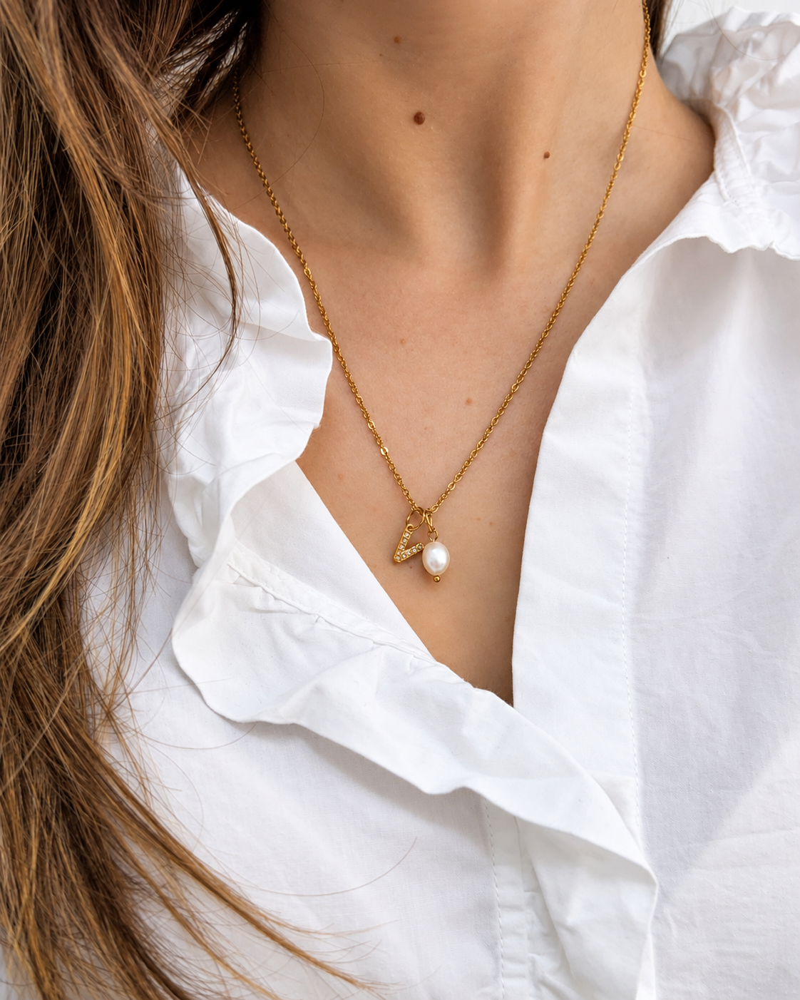 Cadena con charm LETRA INICIAL con CIRCONITAS