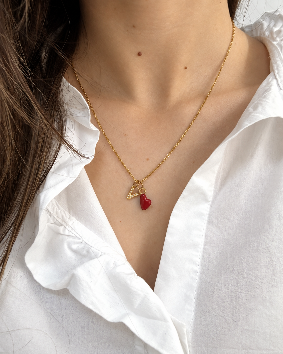 Cadena con charm LETRA INICIAL con CIRCONITAS