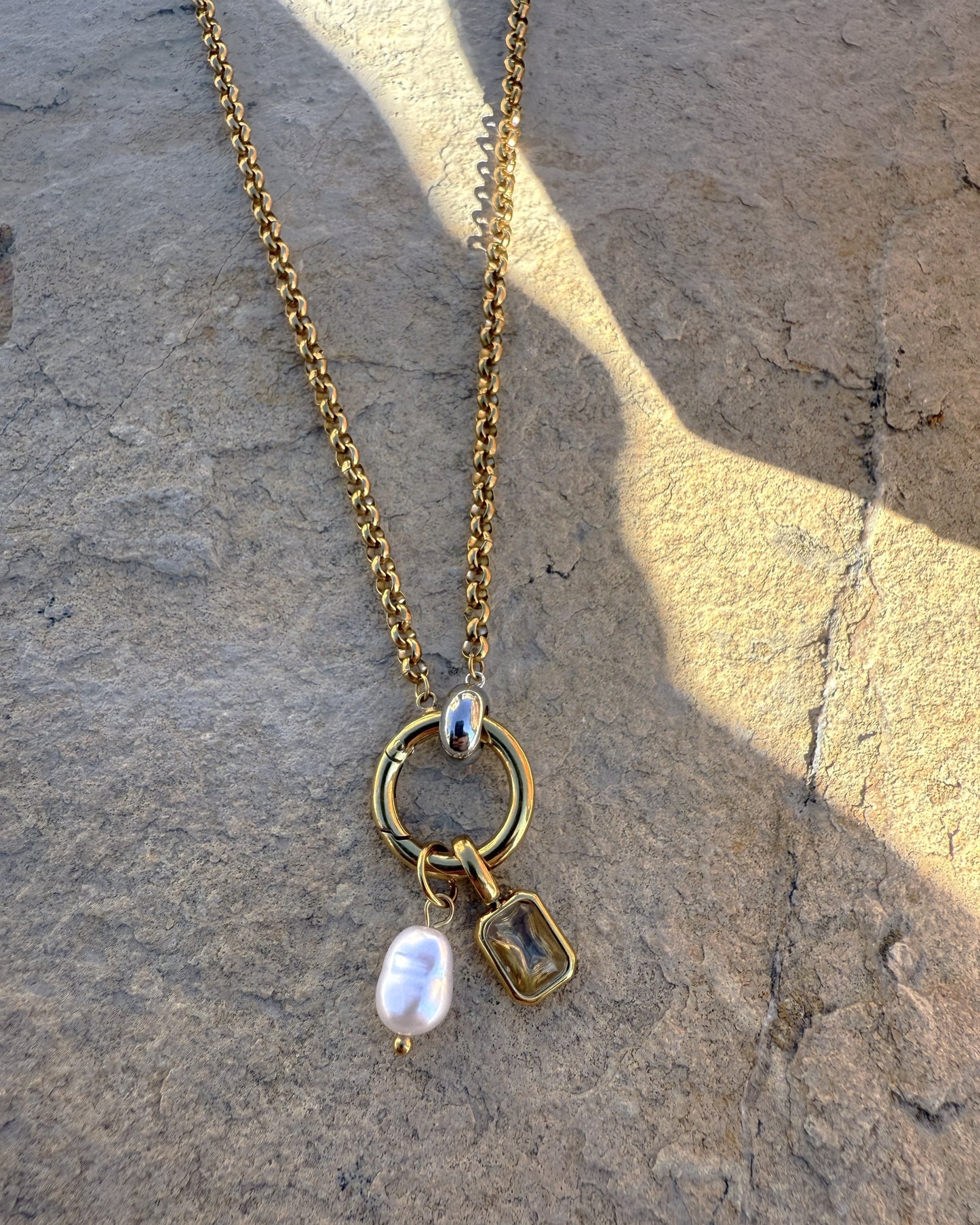 Cadena tipo ROLO con arito para charms