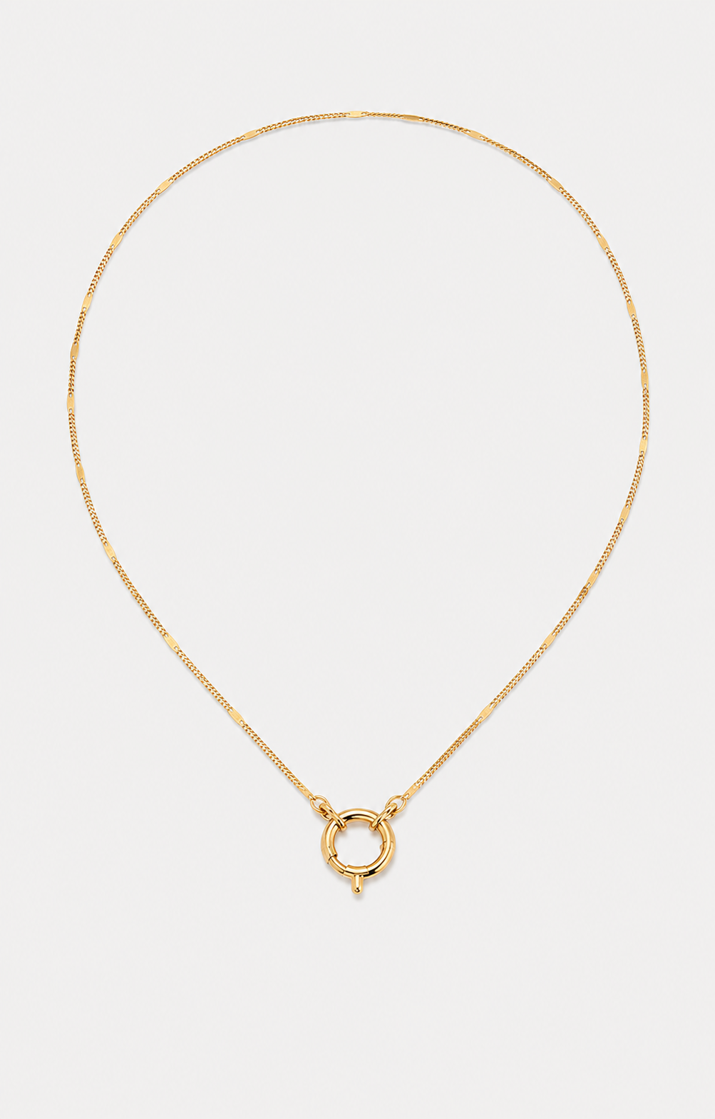Cadena FLAT CURB con arito para charms