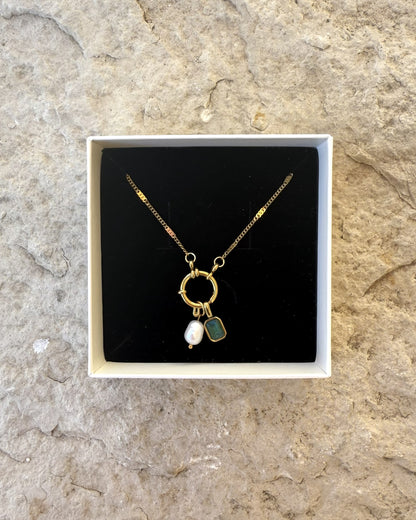 Cadena FLAT CURB con arito para charms