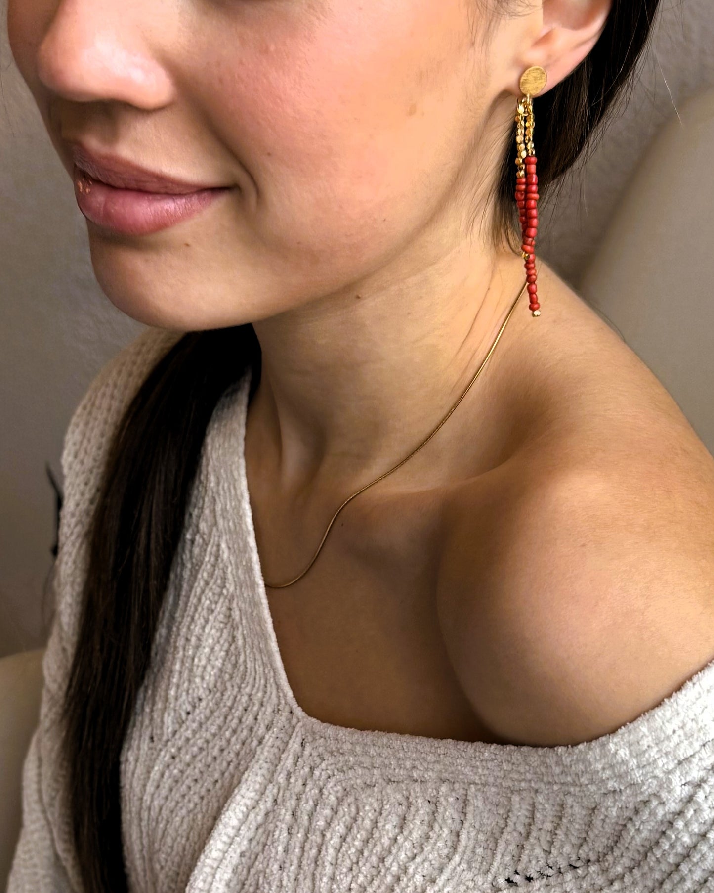 Pendientes TERRA rojos