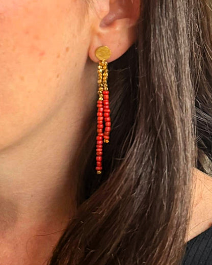 Pendientes TERRA rojos