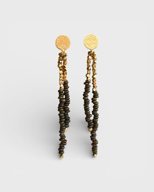 Pendientes TERRA marrón verdoso