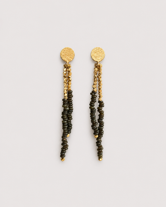 Pendientes TERRA marrón verdoso