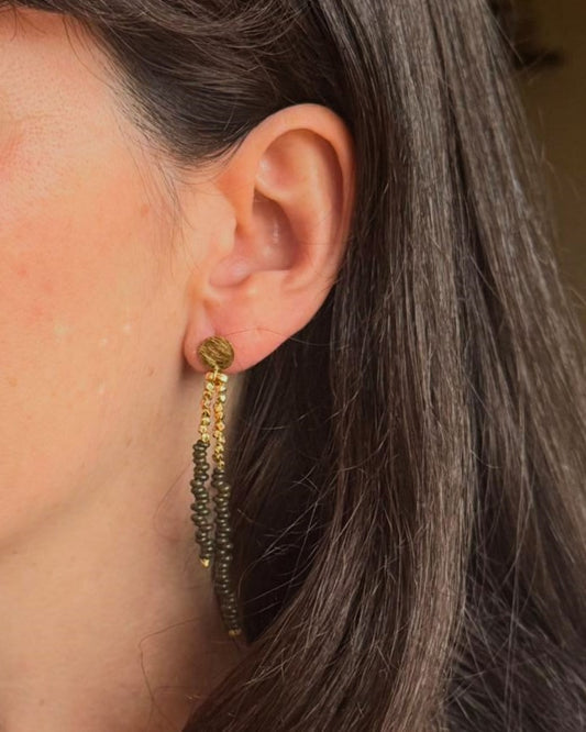 Pendientes TERRA marrón verdoso