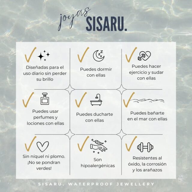 ¿Y por qué  SISARU.? Joyas waterproof. Llévalas a diario sin que pierdan su brillo. 
#SISARU. #joyaswaterproof #waterproofjewellery #joyasresistentesalagua